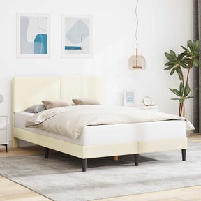 Vidaxl bedframe met hoofdeinde crèmekleurig 160 x 200 cm katoen stof