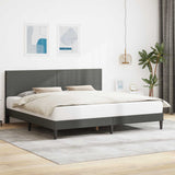 Vidaxl bedframe met hoofdeinde donkergrijs 180 x 200 cm katoen stof