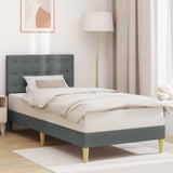 Vidaxl bedframe met hoofdeinde donkergrijs 80 x 200 cm stof