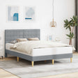 Vidaxl bedframe met hoofdeinde lichtgrijs 120 x 190 cm stof