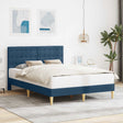 Vidaxl bedframe met hoofdeinde blauw 120 x 200 cm stof