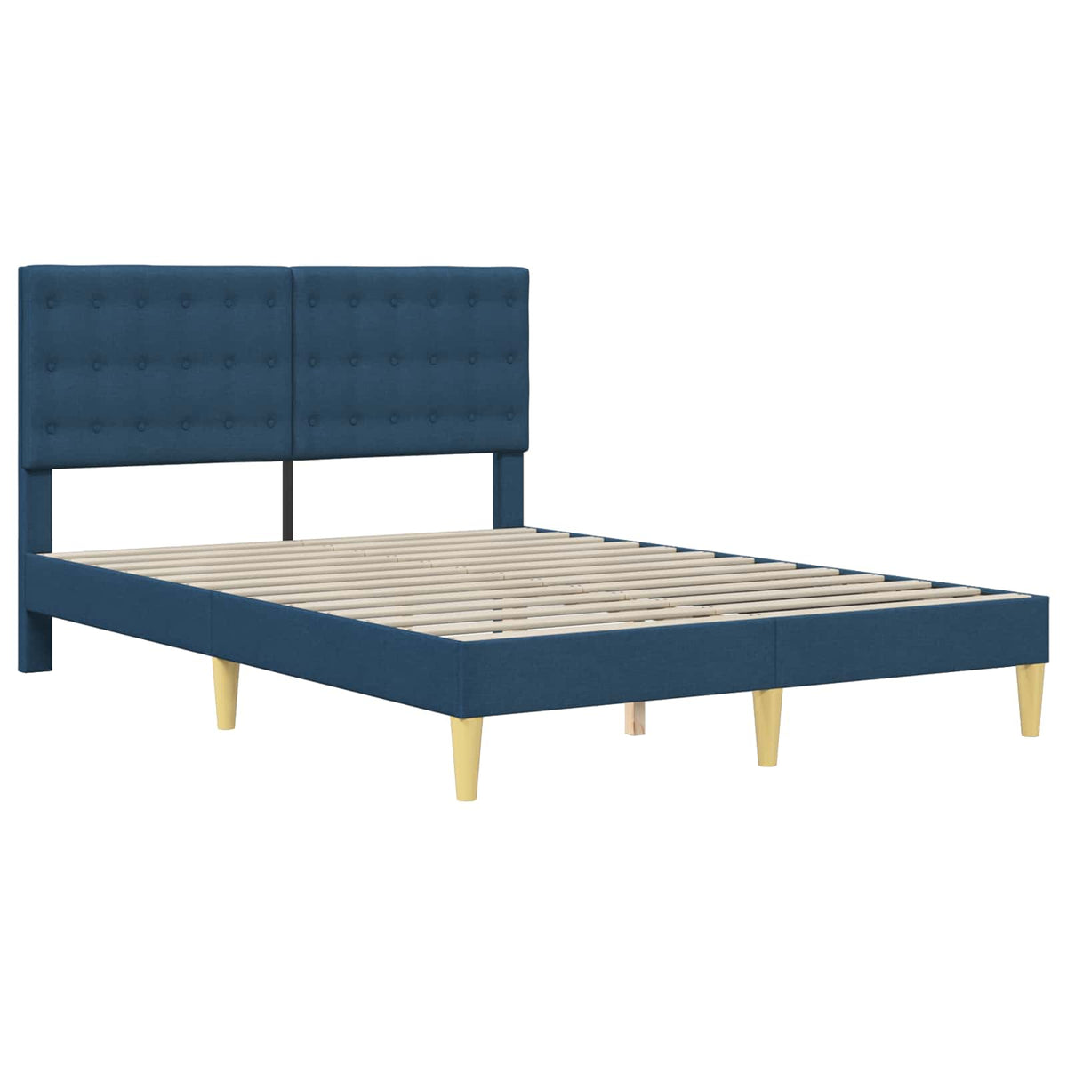Vidaxl bedframe met hoofdeinde blauw 120 x 200 cm stof