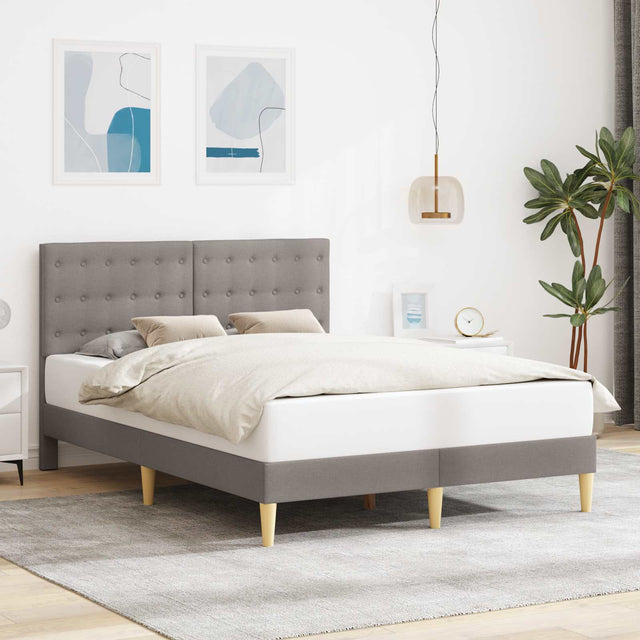 Vidaxl bedframe met hoofdeinde taupe 140 x 190 cm stof
