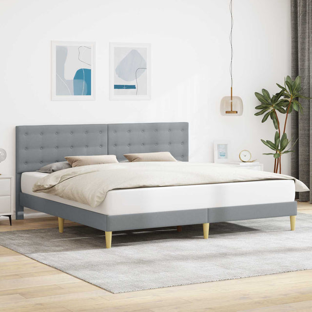 Vidaxl bedframe met hoofdeinde lichtgrijs 180 x 200 cm stof