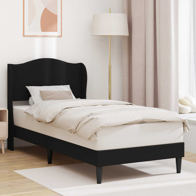 Vidaxl bedframe met hoofdeinde zwart 90 x 190 cm kunstleer