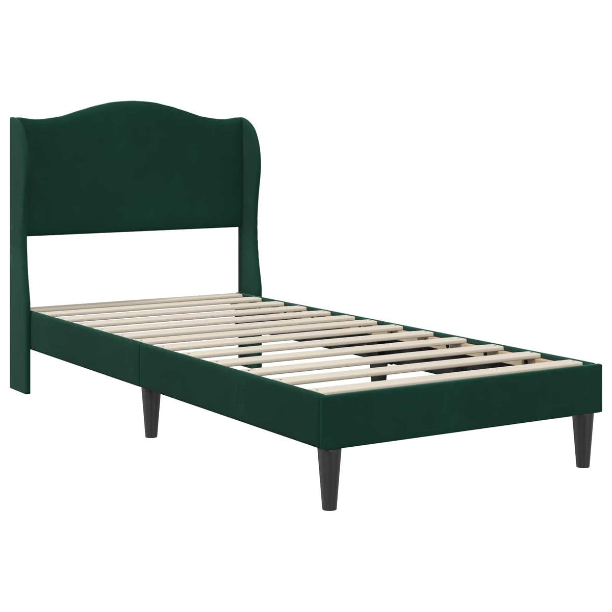 Vidaxl bedframe met hoofdeinde donkergroen 90 x 190 cm fluweel