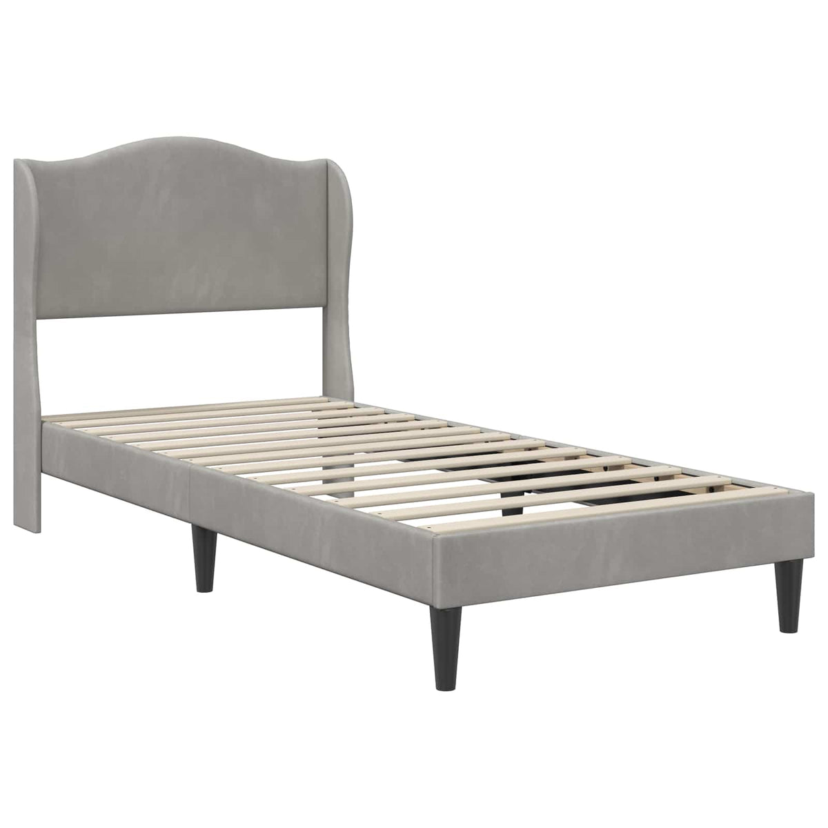Vidaxl bedframe met hoofdeinde lichtgrijs 100 x 200 cm fluweel