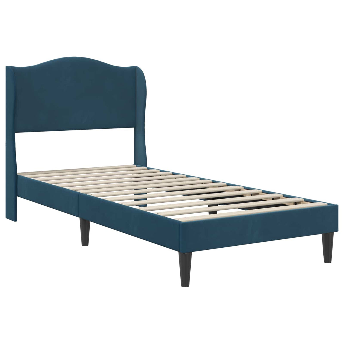 Vidaxl bedframe met hoofdeinde blauw 100 x 200 cm fluweel