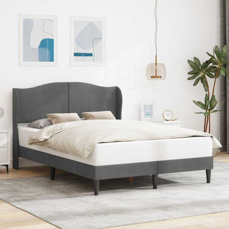 Vidaxl bedframe met hoofdeinde donkergrijs 120 x 190 cm fluweel