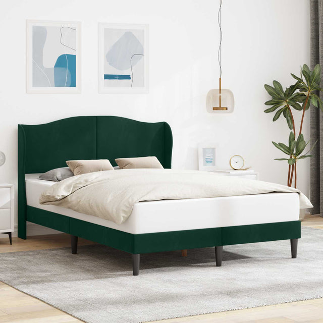 Vidaxl bedframe met hoofdeinde donkergroen 120 x 190 cm fluweel