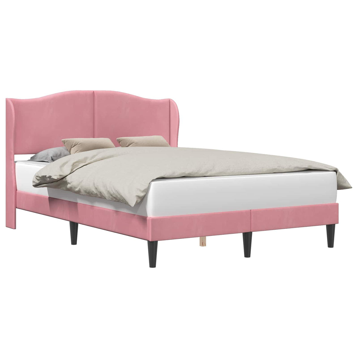 Vidaxl bedframe met hoofdeinde roze 120 x 190 cm fluweel