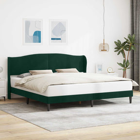 Vidaxl bedframe met hoofdeinde donkergroen 200 x 200 cm fluweel