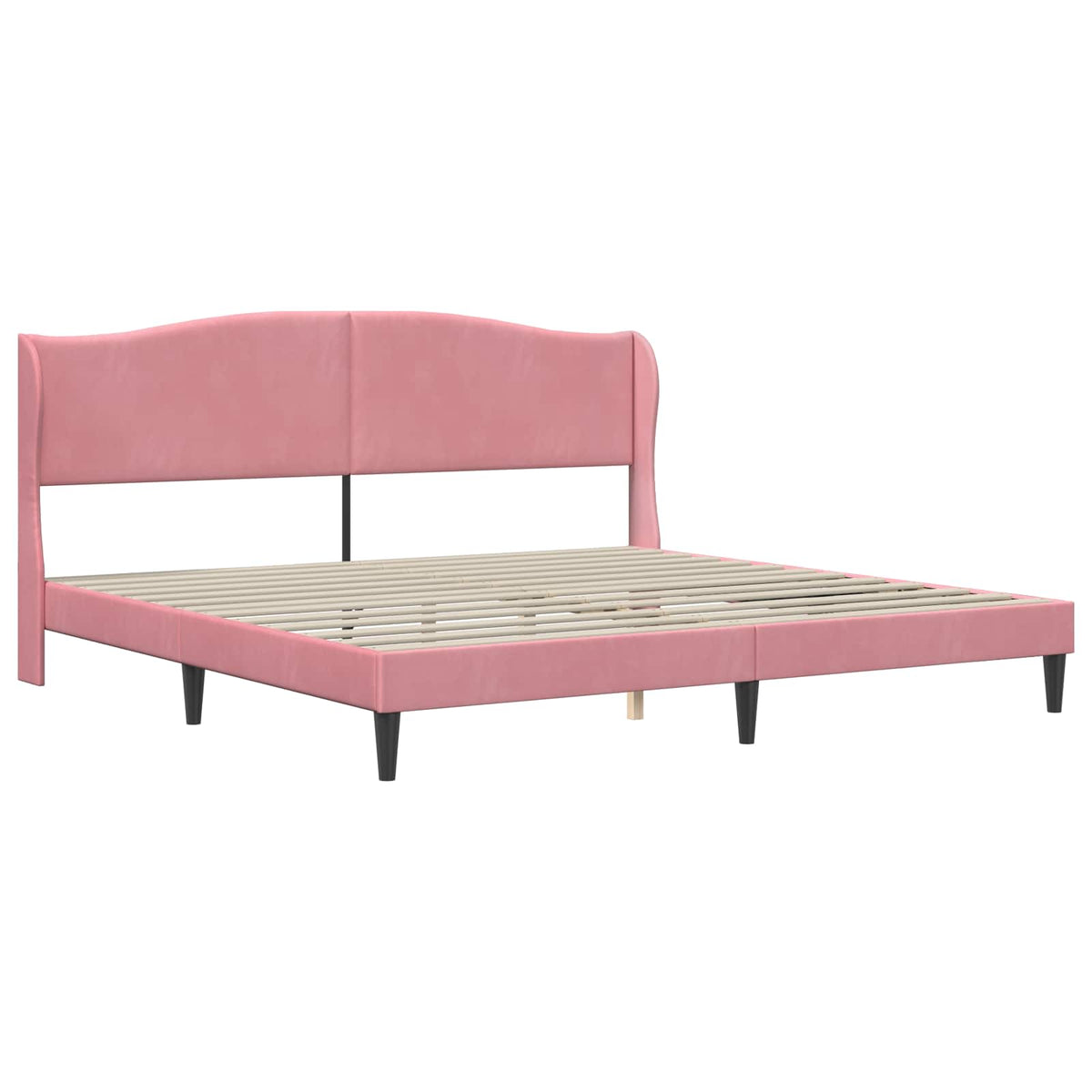 Vidaxl bedframe met hoofdeinde roze 200 x 200 cm fluweel