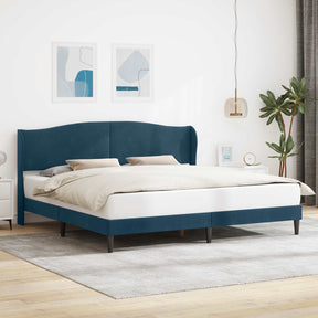 Vidaxl bedframe met hoofdeinde blauw 200 x 200 cm fluweel