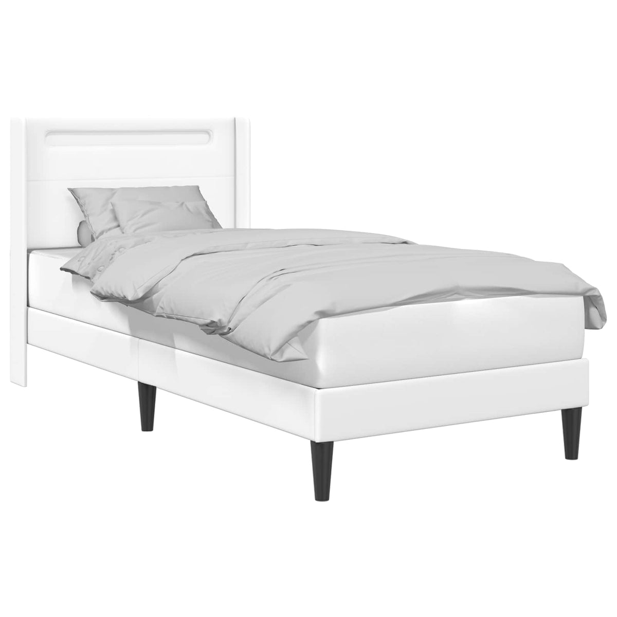 Vidaxl bedframe met led-stripverlichting wit 90 x 190 cm kunstleer