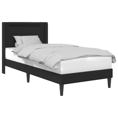 Vidaxl bedframe met led-stripverlichting zwart 100 x 200 cm kunstleer