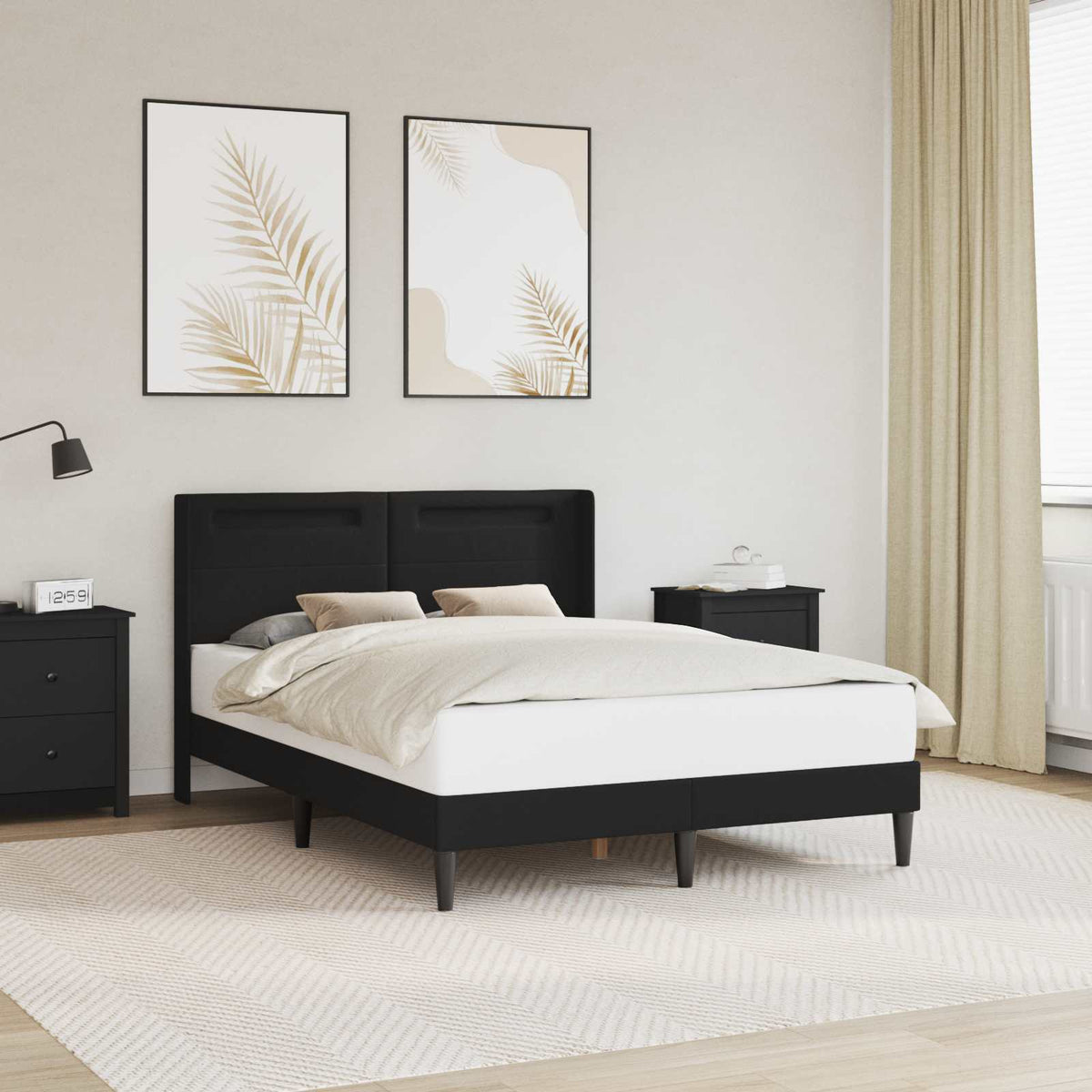 Vidaxl bedframe met led-stripverlichting zwart 120 x 190 cm kunstleer