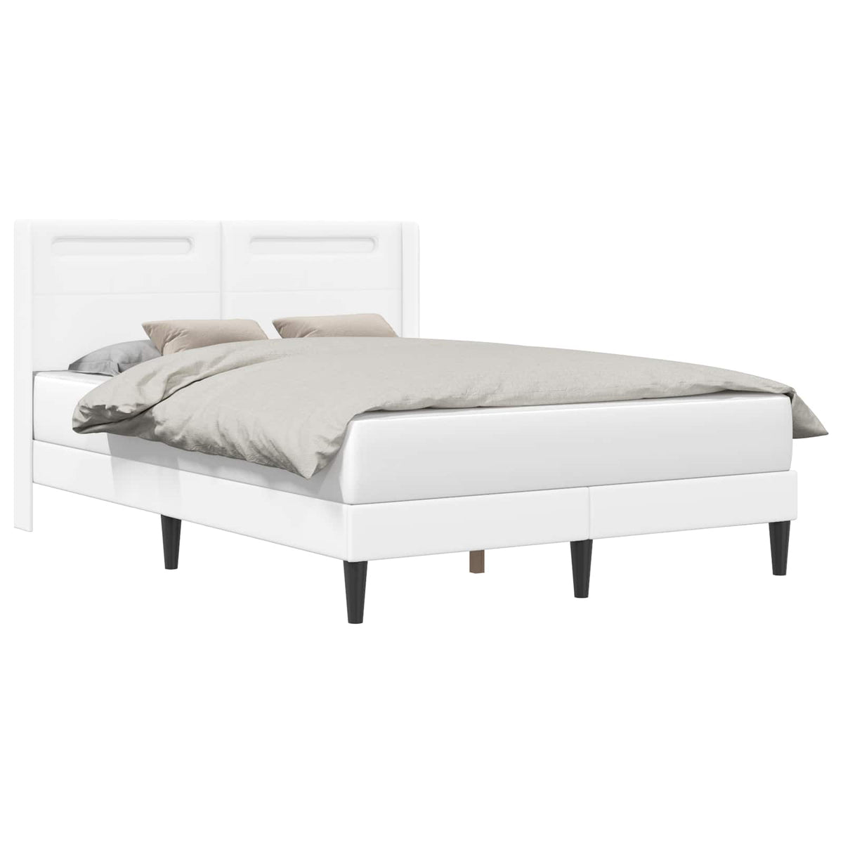 Vidaxl bedframe met led-stripverlichting wit 140 x 190 cm kunstleer