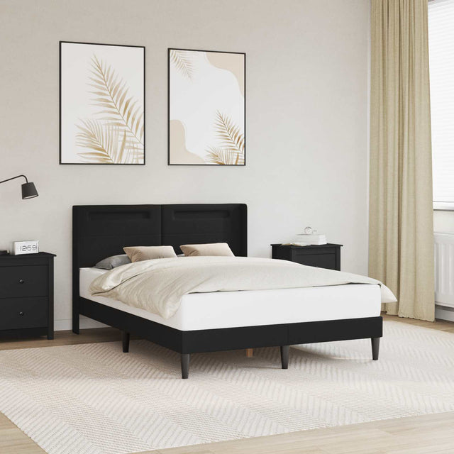 Vidaxl bedframe met led-stripverlichting zwart 140 x 200 cm kunstleer