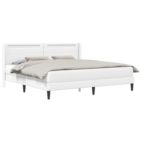 Vidaxl bedframe met led-stripverlichting wit 180 x 200 cm kunstleer