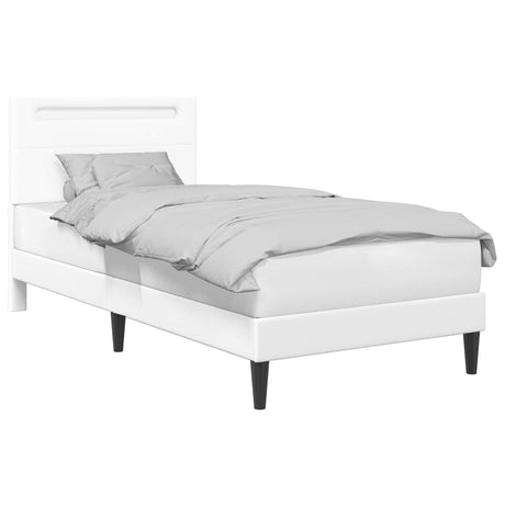 Vidaxl bedframe met led-stripverlichting wit 100 x 200 cm kunstleer