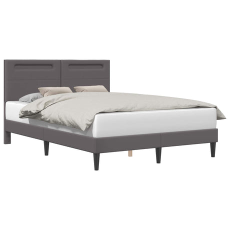 Vidaxl bedframe met led-stripverlichting grijs 140 x 190 cm kunstleer