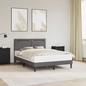 Vidaxl bedframe met led-stripverlichting grijs 160 x 200 cm kunstleer