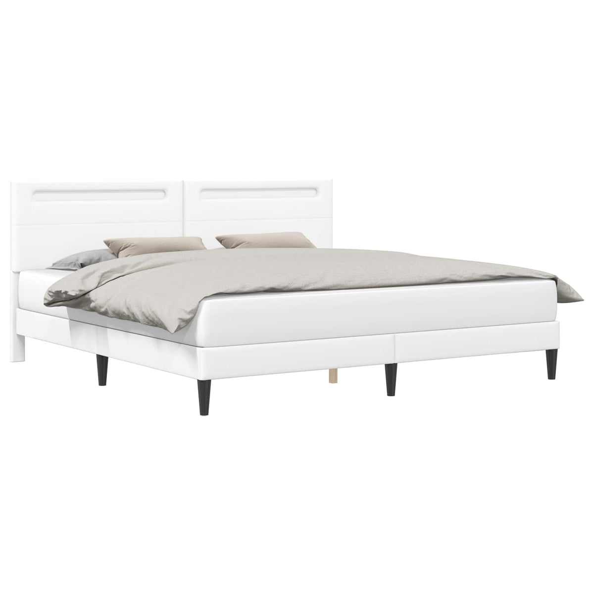 Vidaxl bedframe met led-stripverlichting wit 180 x 200 cm kunstleer