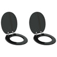 Vidaxl toiletzitting 2 pcs zwart 44 x 38 cm bewerkt hout