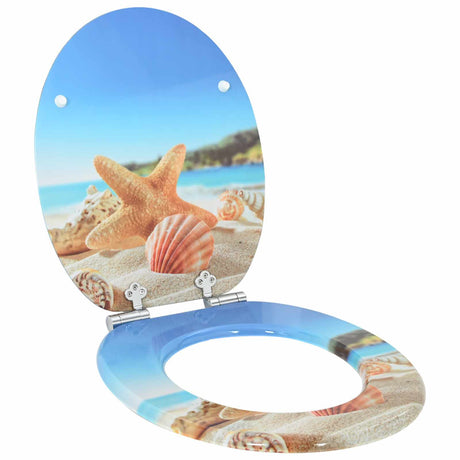 Vidaxl toiletzitting 2 pcs zee schelp 44 x 38 cm bewerkt hout