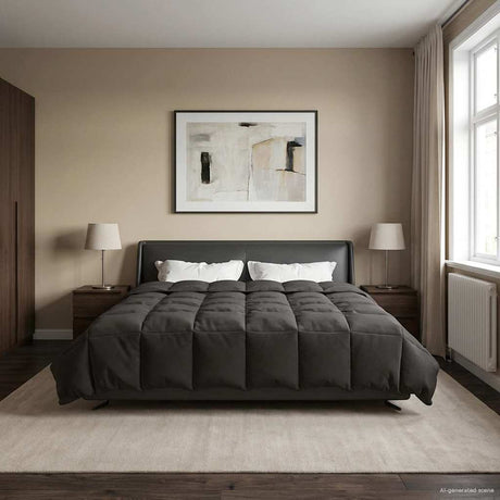 Vidaxl vol jaar dekbed 200 x 200 cm 4 seizoenen antraciet ademend