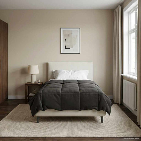 Vidaxl vol jaar dekbed 155 x 220 cm 4 seizoenen antraciet ademend