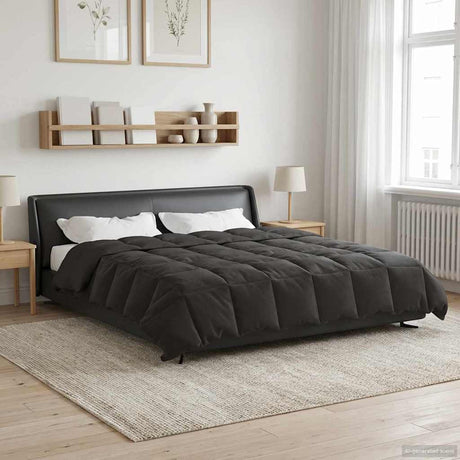 Vidaxl vol jaar dekbed 200 x 220 cm 4 seizoenen antraciet ademend