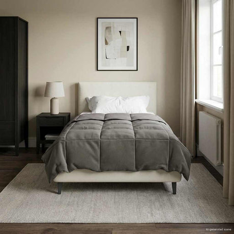 Vidaxl vol jaar dekbed 155 x 220 cm 4 seizoenen lichtgrijs ademend