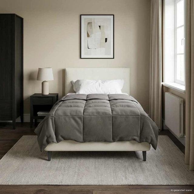 Vidaxl vol jaar dekbed 155 x 220 cm 4 seizoenen lichtgrijs ademend