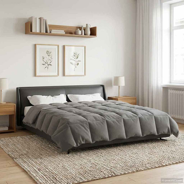Vidaxl vol jaar dekbed 220 x 260 cm 4 seizoenen lichtgrijs ademend