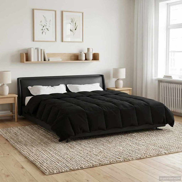 Vidaxl vol jaar dekbed 200 x 240 cm 4 seizoenen zwart ademend