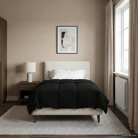 Vidaxl vol jaar dekbed 155 x 220 cm 4 seizoenen zwart ademend