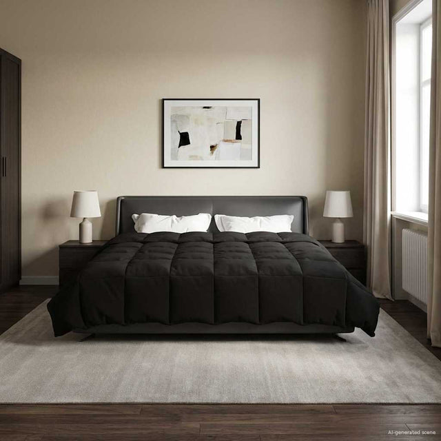 Vidaxl vol jaar dekbed 260 x 220 cm 4 seizoenen zwart ademend