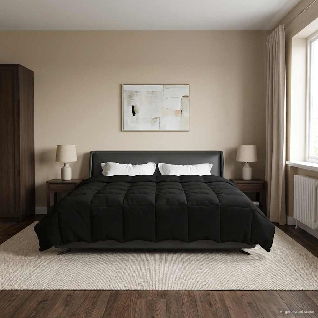 Vidaxl vol jaar dekbed 240 x 260 cm 4 seizoenen zwart ademend