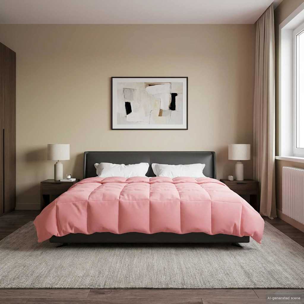 Vidaxl vol jaar dekbed 200 x 200 cm 4 seizoenen roze ademend