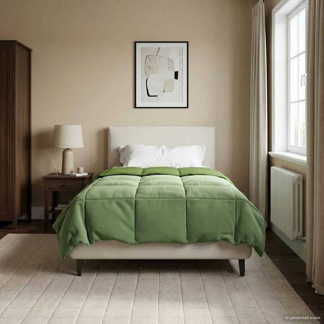 Vidaxl vol jaar dekbed 140 x 200 cm 4 seizoenen groen ademend