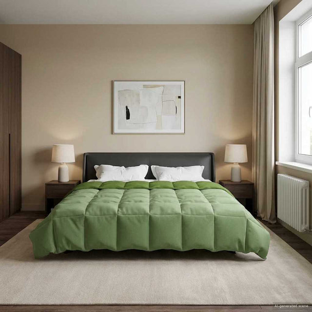 Vidaxl vol jaar dekbed 220 x 260 cm 4 seizoenen groen ademend