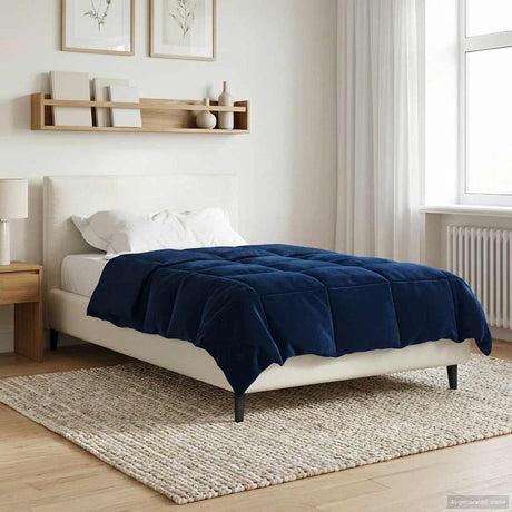 Vidaxl vol jaar dekbed 140 x 200 cm 4 seizoenen donkerblauw ademend