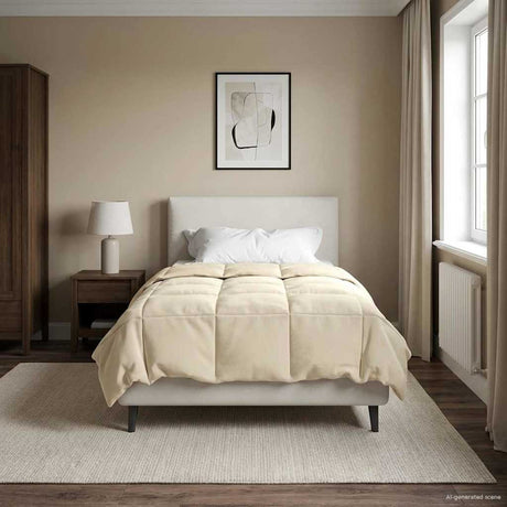 Vidaxl vol jaar dekbed 140 x 220 cm 4 seizoenen crèmekleurig ademend
