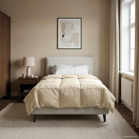 Vidaxl vol jaar dekbed 155 x 220 cm 4 seizoenen crèmekleurig ademend