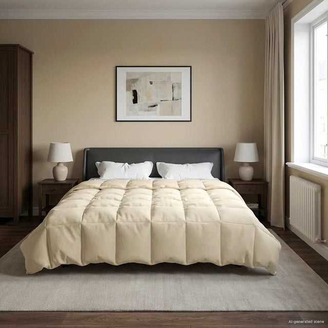 Vidaxl vol jaar dekbed 200 x 220 cm 4 seizoenen crèmekleurig ademend