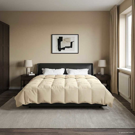 Vidaxl vol jaar dekbed 220 x 260 cm 4 seizoenen crèmekleurig ademend