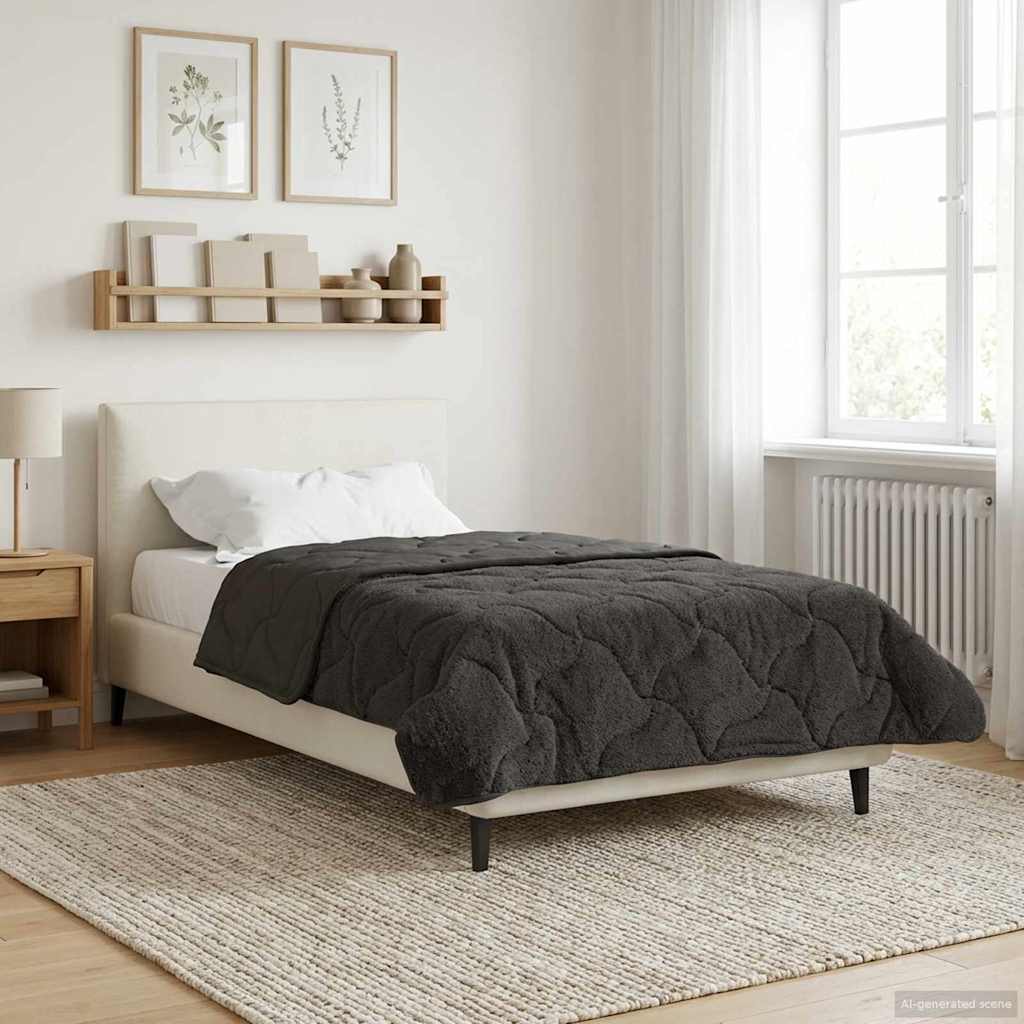 Vidaxl zomer dekbed 155 x 200 cm zomer antraciet ademend