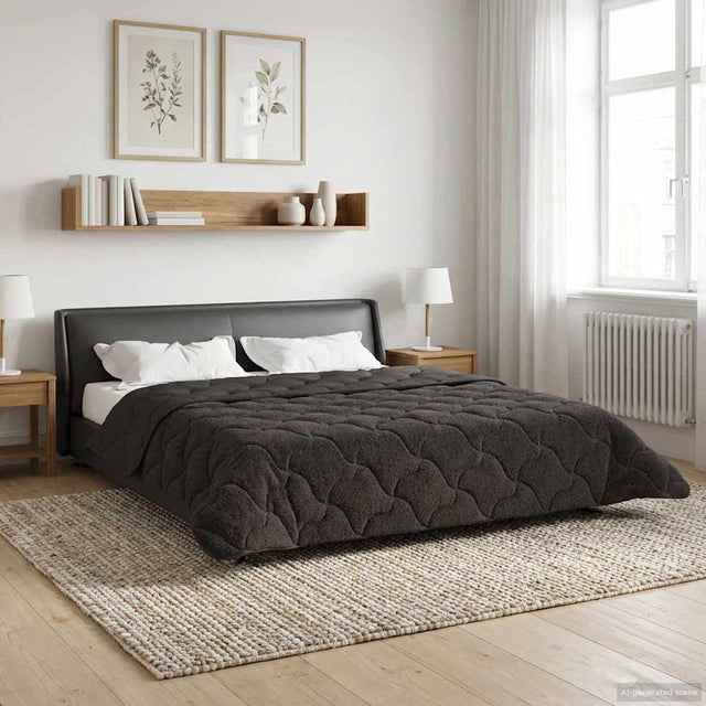 Vidaxl zomer dekbed 200 x 200 cm zomer antraciet ademend
